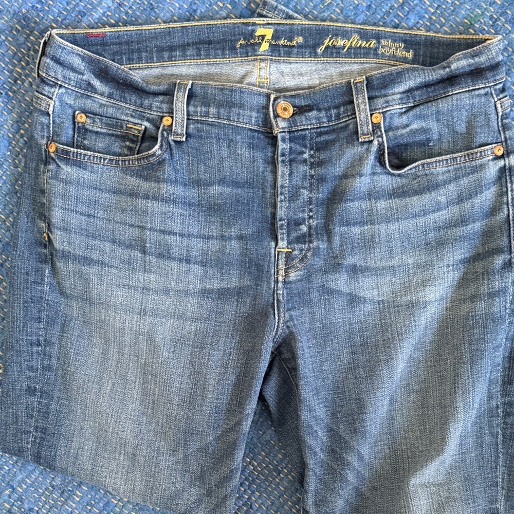 7 For All Mankind Women's Light Blue Skinny Jeans - Picture 3 of 8